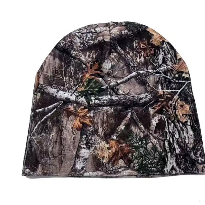 Nouveau Logo imprimé feuille Jungle Jacquard tricoté chapeau hommes automne hiver extérieur personnalisé Protection des oreilles chaud crâne bonnet casquettes