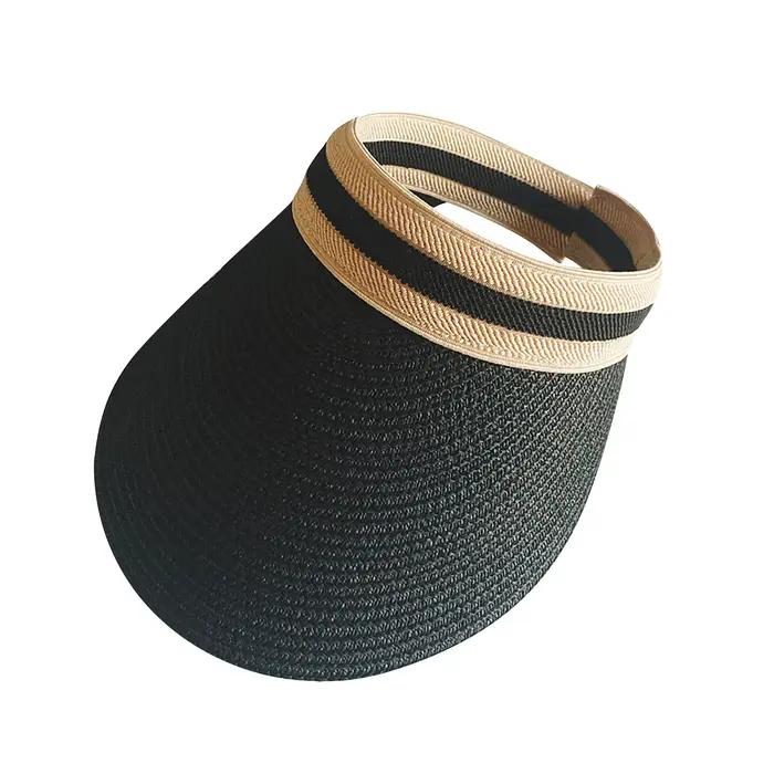 Casquettes de cyclisme larges visières de paille pare-soleil chapeaux pour femmes