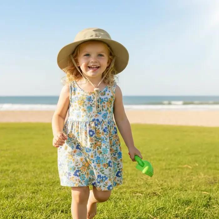 Un chapeau de soleil uni pour bébés filles