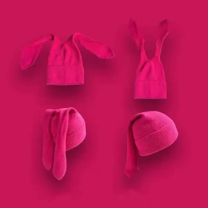 Chapeau d'oreille longue Crochet tricoté chapeaux mignon lapin