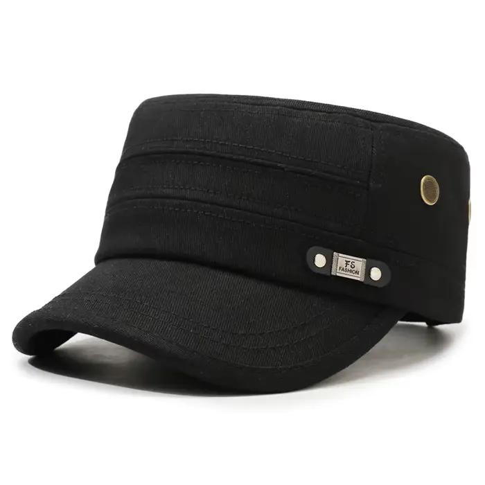 Chapeau haut de forme plat de couleur unie pour hommes pour les loisirs et les voyages en plein air – Minimaliste