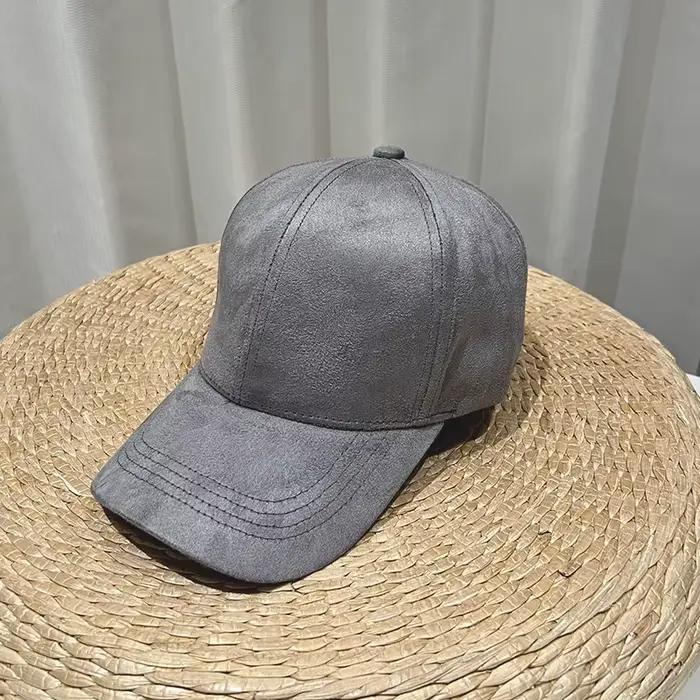 Femmes daim casquettes de Baseball automne hiver solide mode hommes Hip Hop casquette en plein air décontracté voyage pare-soleil chapeau multicolore unisexe