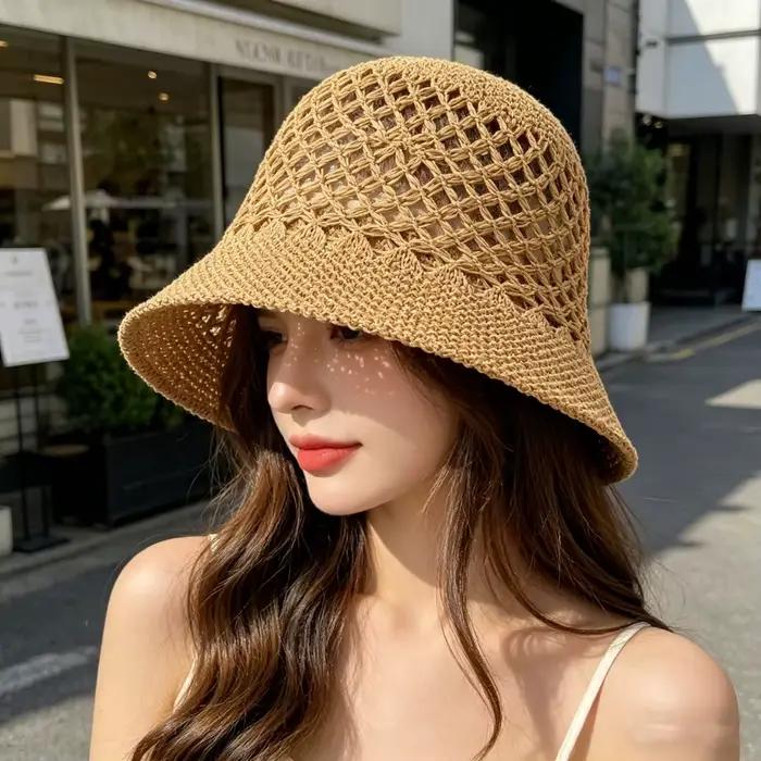 Chapeau d'été ajouré en maille pour femme