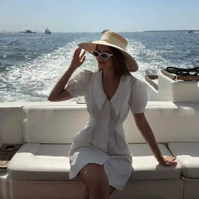 Chapeau de paille élégant pour femmes, style sport, bord large, multicolore, pour vacances et activités extérieures