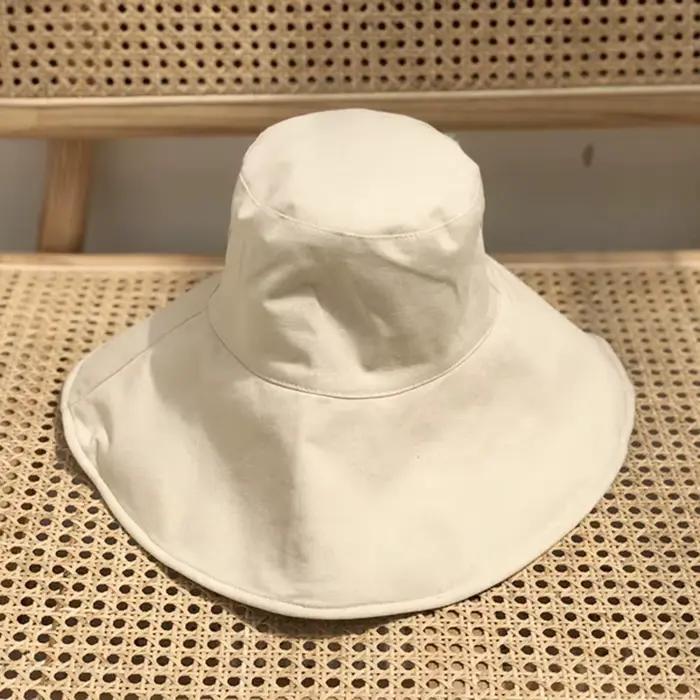 Chapeau seau en coton et lin pour femmes