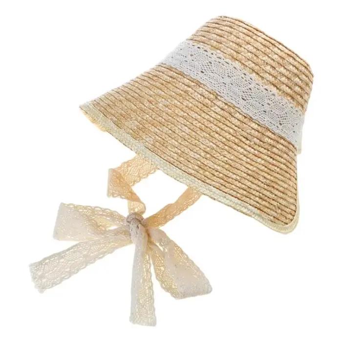 Y5gc adolescents girl paille chapeau vintage princesse française