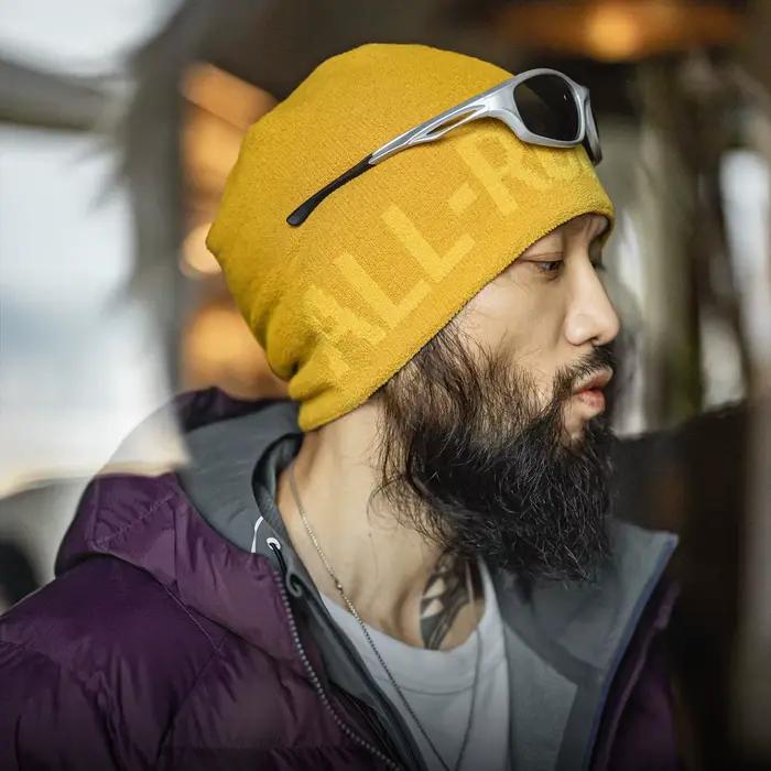 Maden – bonnet en tricot Jacquard jaune