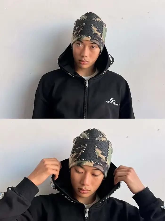 Chapeau froid tendance rétro foncé de rue
