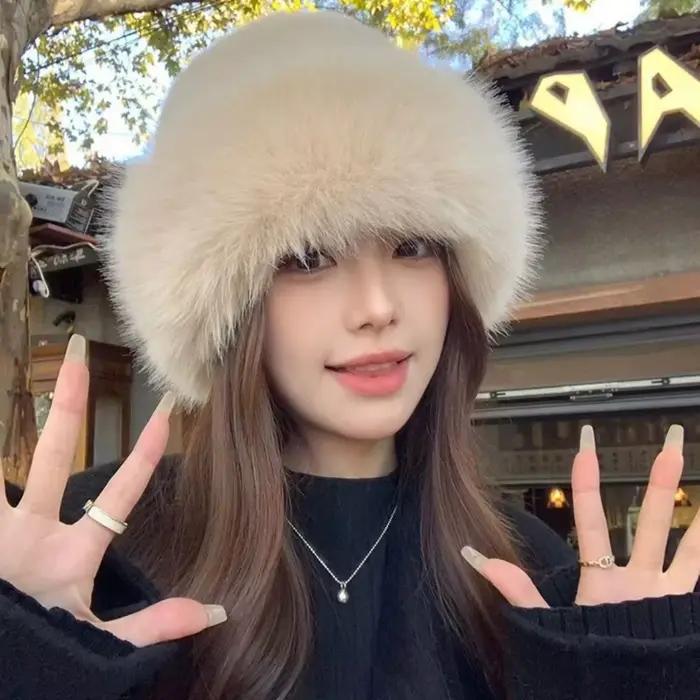 Chapeau de mode coréenne pour femmes hiver épais chaud Imitation fourrure