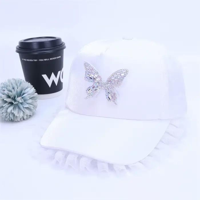 Casquette de baseball en dentelle polyester pour filles style streetwear toutes saisons occassions speciales