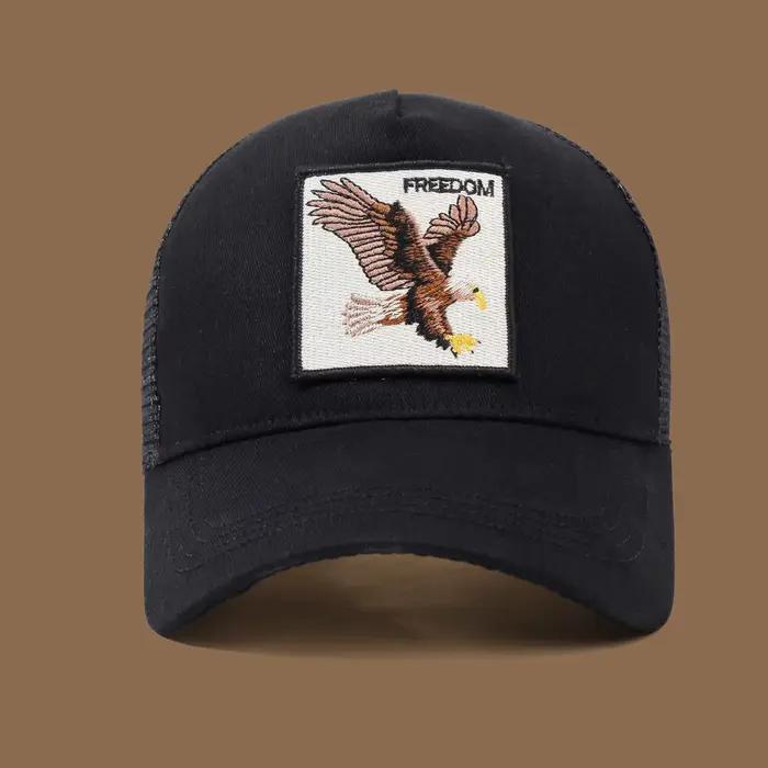Casquette de camionneur unisexe avec broderie et appliques d'aigle – Convient pour un usage quotidien décontracté