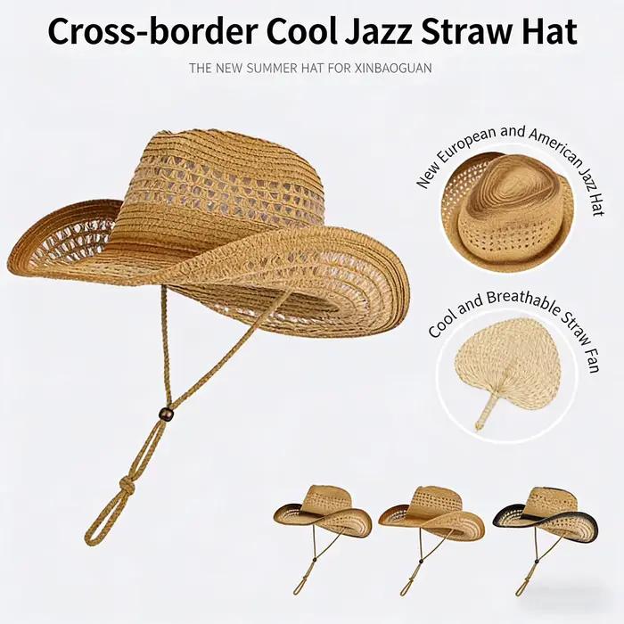 Chapeau de soleil en paille respirant pour hommes et femmes