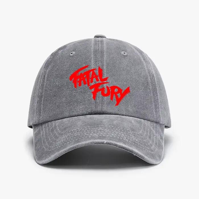Casquette de baseball Fury Fatal Hat The King of Fighters en denim délavé, style vintage, unisexe, réglable, protection solaire, style cowboy pour homme et femme occasions spéciales