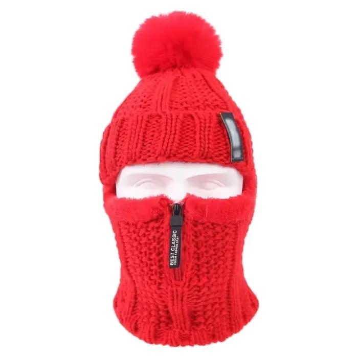 Chapeau tricoté en laine coupe-vent pour femmes