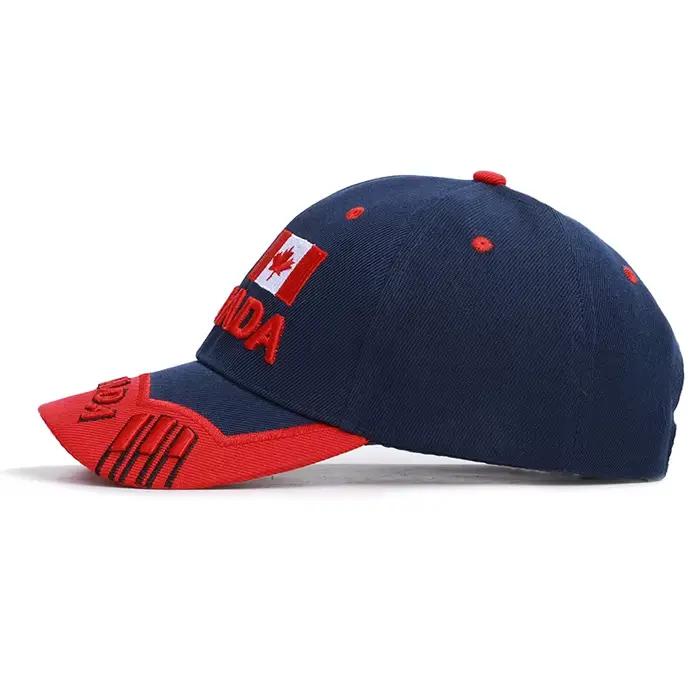 Casquette de baseball brodée drapeau du Canada pour homme