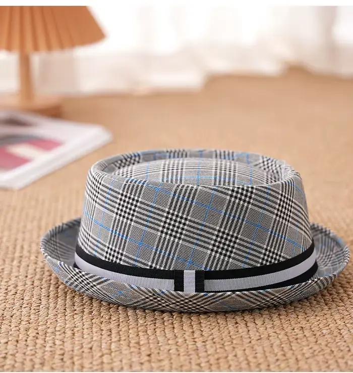Chapeau pare-soleil, chapeau de gentleman jazz à carreaux tendance