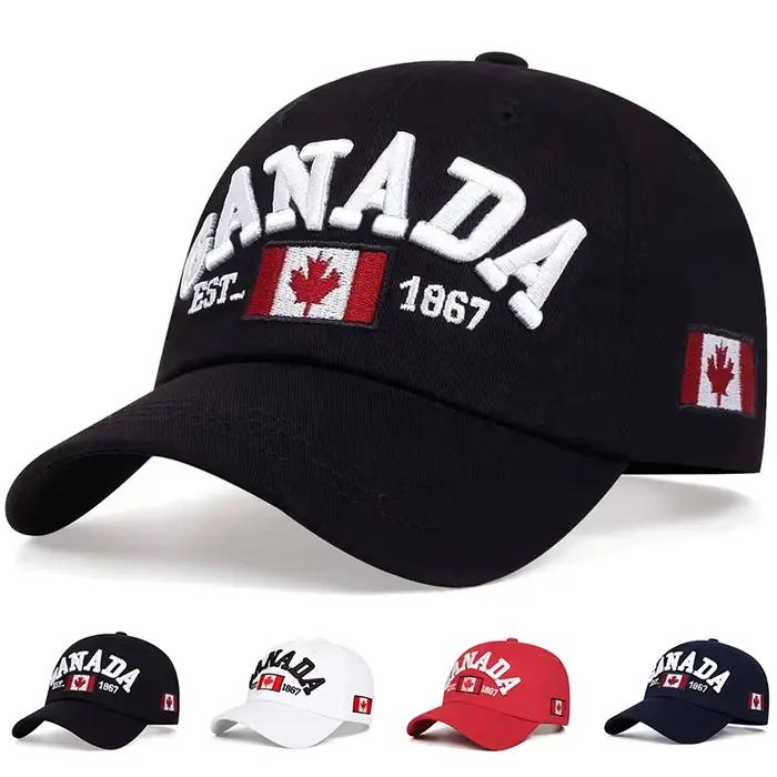 Casquette de baseball en coton tendance Canada, casquette drapeau du Canada, casquette snapback réglable pour hommes, Gorras