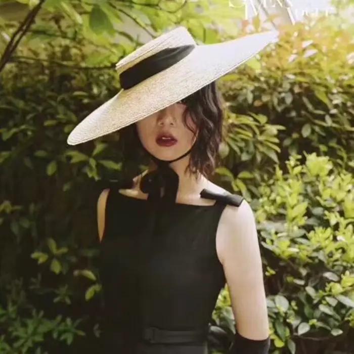 Grand Chapeau de Paille Naturelle pour Femme