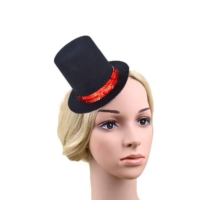 Chapeaux de fête de thé noir pour filles et femmes
