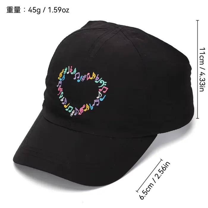 Casquette de baseball brodée en forme de cœur pour filles