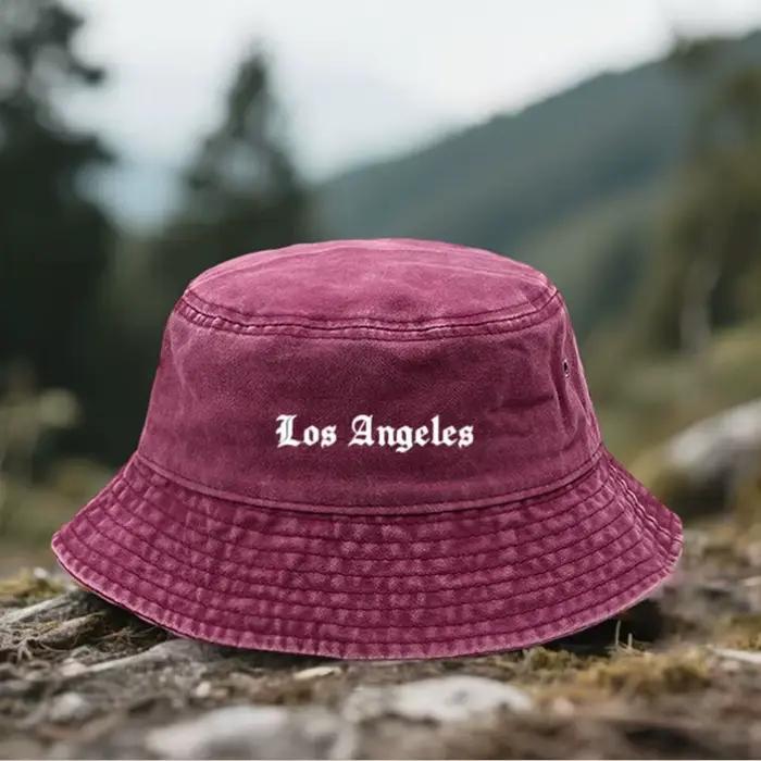 Chapeau de pêcheur tendance pour homme imprimé en 3D avec inscription Los Angeles
