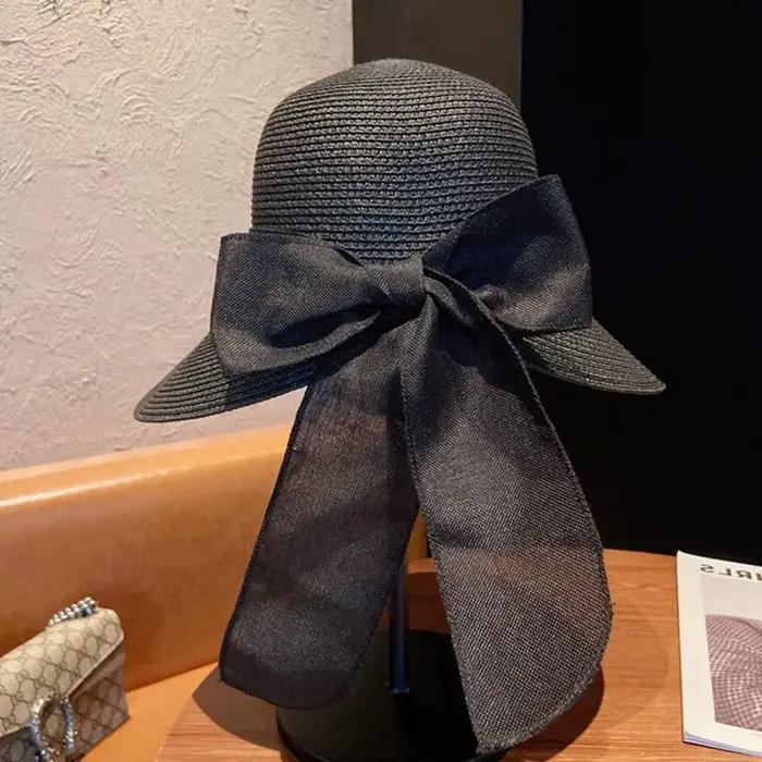 Chapeau de Paille à Gros Nministériels d Papillon pour Femme
