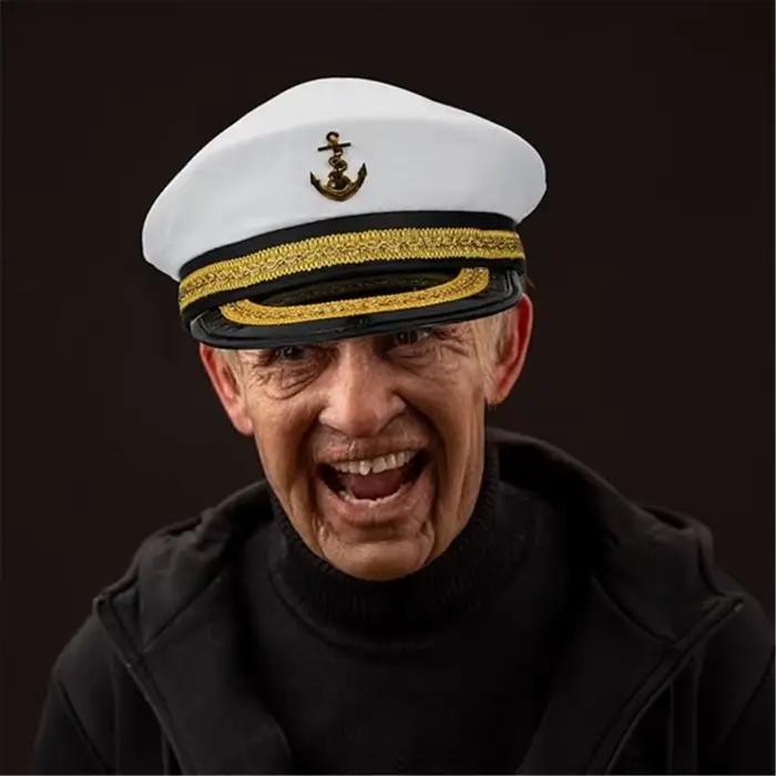 Chapeau de capitaine de yacht unisexe polyester réglable pour hommes et femmes adultes et enfants pour cosplay et événements nautiques