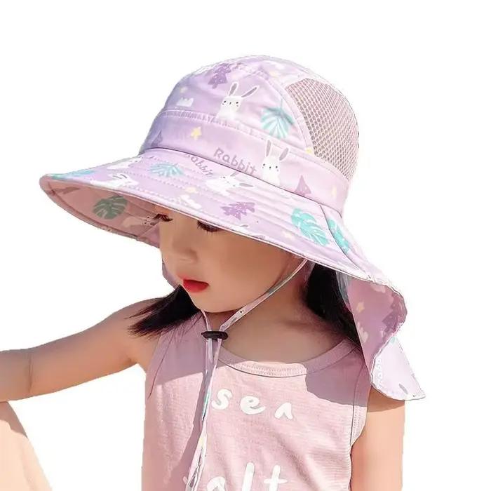 Chapeau Bob Anti-UV pour Enfants avec Protection du Cou et Visière Fine – Idéal Printemps-Été pour Garçons et Filles