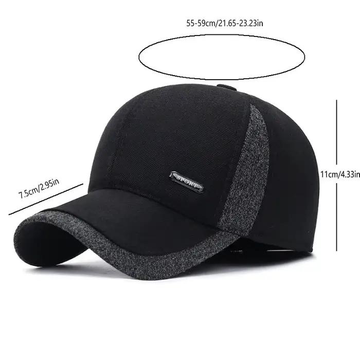 Casquette de baseball d'hiver épaisse et chaude pour hommes avec oreillettes