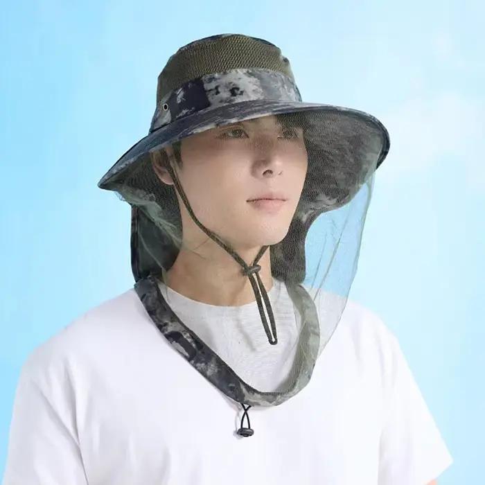 Chapeau anti-moustiques avec filet invisible