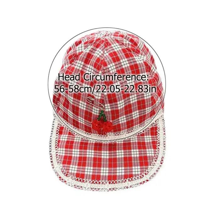 Casquette de baseball créative en coton à motif écossais rouge