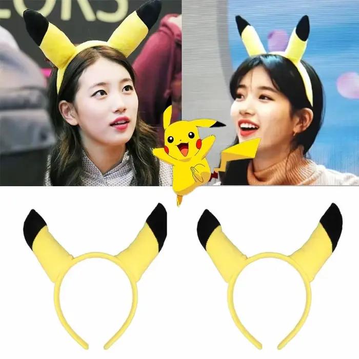 Pokemon Pikachu oreilles mignonnes bandeaux chapeaux Cosplay accessoires de Performance Anime Figure épingles à cheveux fournitures de fête d'anniversaire jouets pour enfants