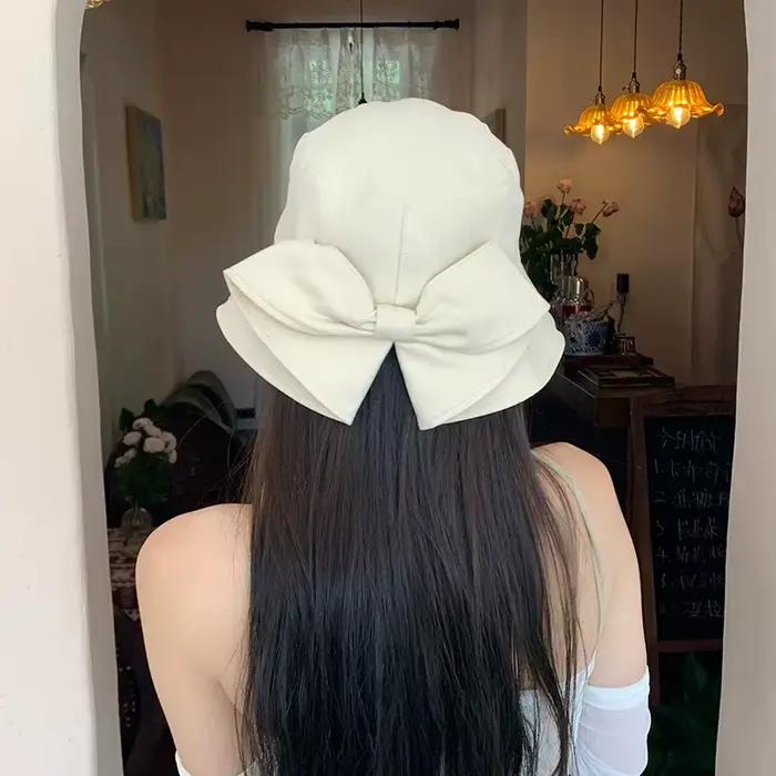 Chapeau seau à nœud coréen pour femmes