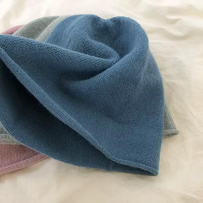 Bonnet femme avec laine tricot chapeau automne et hiver coréen rétro chaud s mode décontracté couleur unie