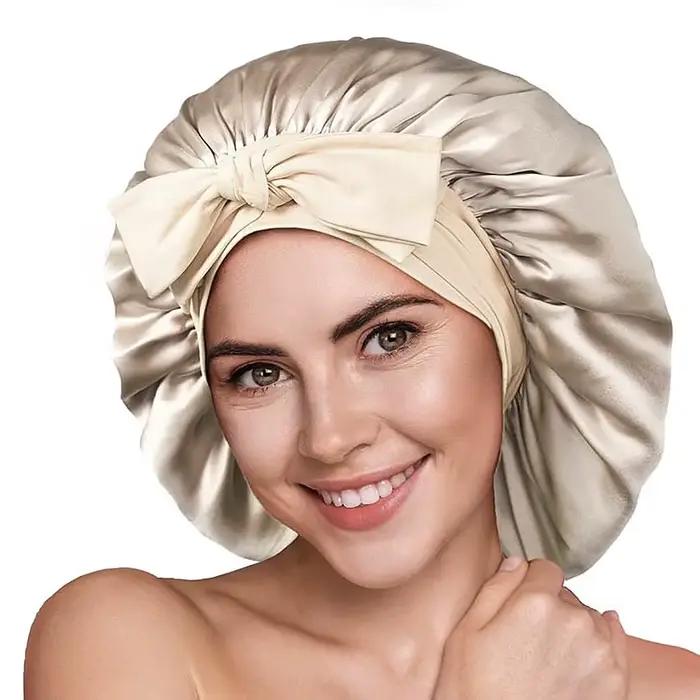 Bonnet de couchage en soie de mûrier Pure 100% pour femmes