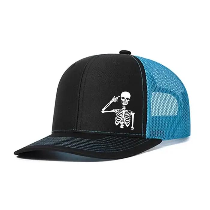 Casquette de baseball micro incurvée Skull Richardson en coton pour homme et femme, maille respirante, style novateur, adapté aux quatre saisons, pour les occasions décontractées et les sports