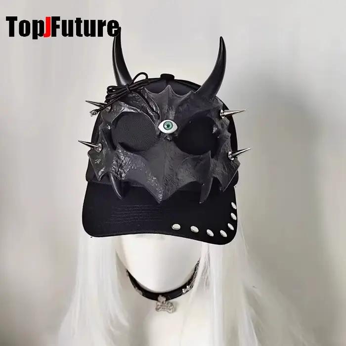 Béret en simili cuir décoratif pour femmes, style gothique et punk, mode Harajuku, Y2K, accessoire de rue pour toutes les saisons