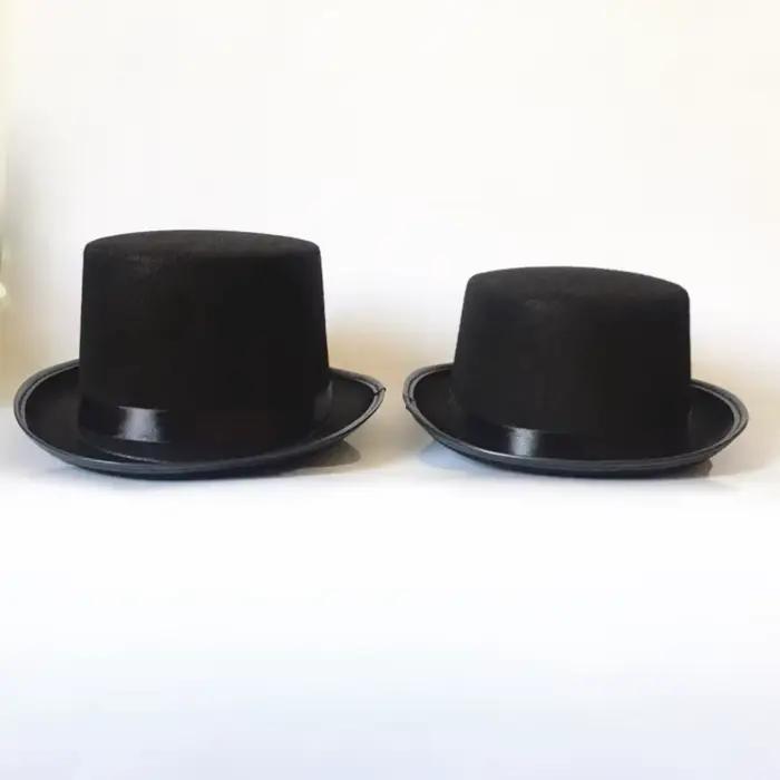 Chapeau haut-de-forme noir pour enfants et adultes