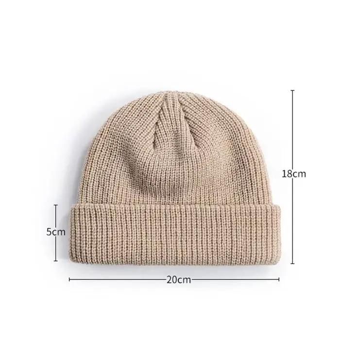 Chapeau tricoté pour hommes et femmes casquettes laine mode Simple chaud Skullies bonnets solide automne hiver bonnet