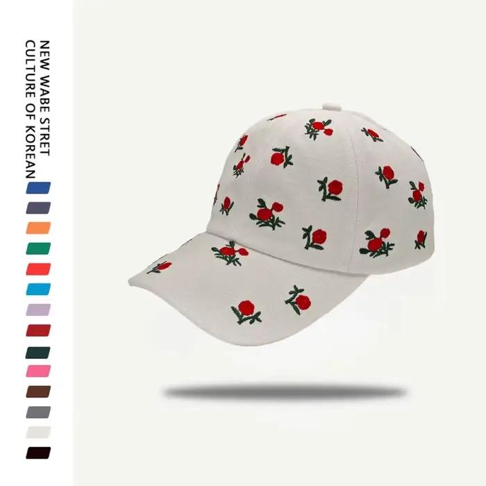 Nouvelle casquette de baseball brodée motif rose pour hommes et femmes