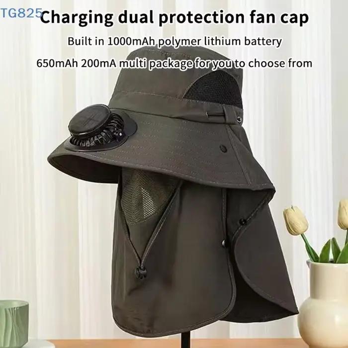 【AN】Chapeau de pêche pour homme avec panneau solaire