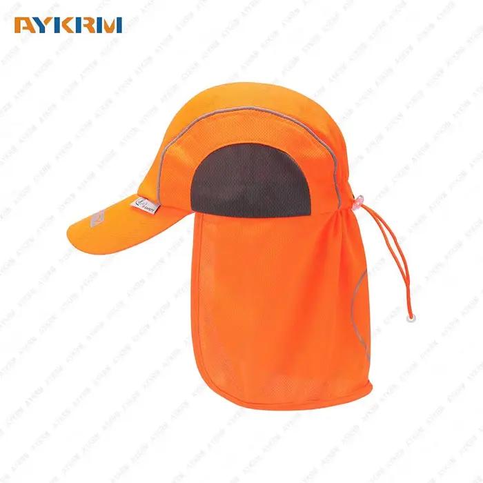 Casquette de baseball réfléchissante haute visibilité avec rabat de cou pour sécurité nocturne et protection solaire sport occasionnels