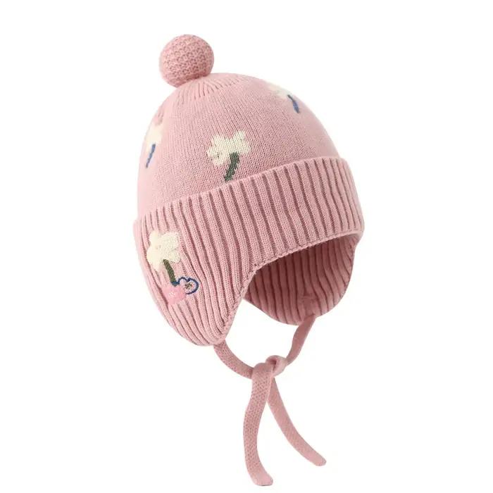 Chapeau de pêcheur en polyester doublé polaire pour enfants, coupe-vent, à lacets, pour 4-6 ans, style sportif, protection thermique des oreilles, occasions spéciales