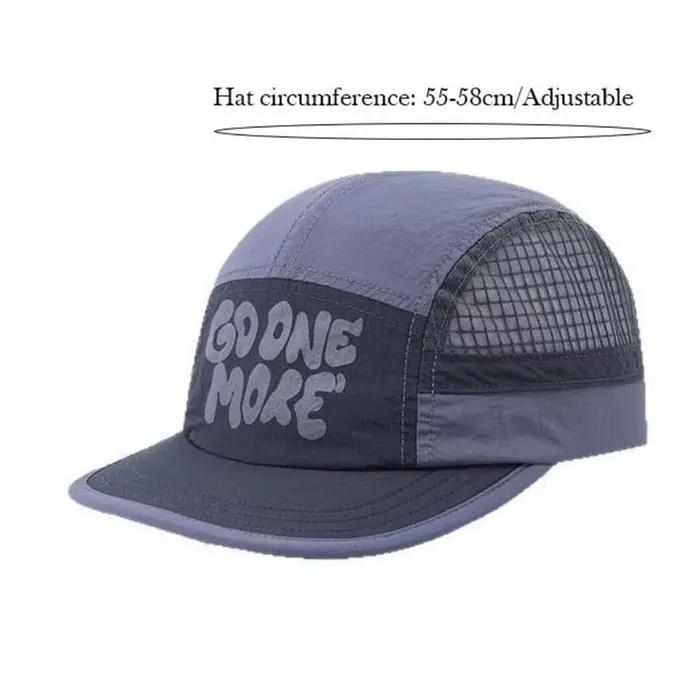 Casquette de baseball Velishy à bord court, design japonais, réglable, séchage rapide, protection solaire, décontractée, fine, avec impression de lettres et cordon de serrage pour homme et femme occasions sportives et décontractées