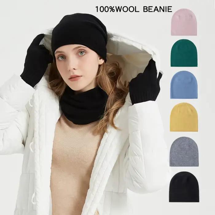 Bonnets en laine mérinos unisexe