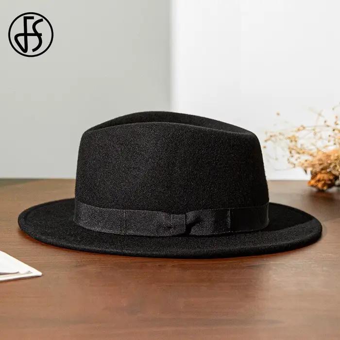 FS – chapeaux de Jazz noirs pour hommes et femmes