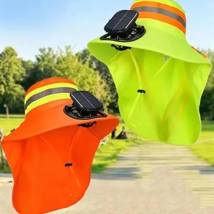 Chapeau ventilateur solaire respirant avec protection UV