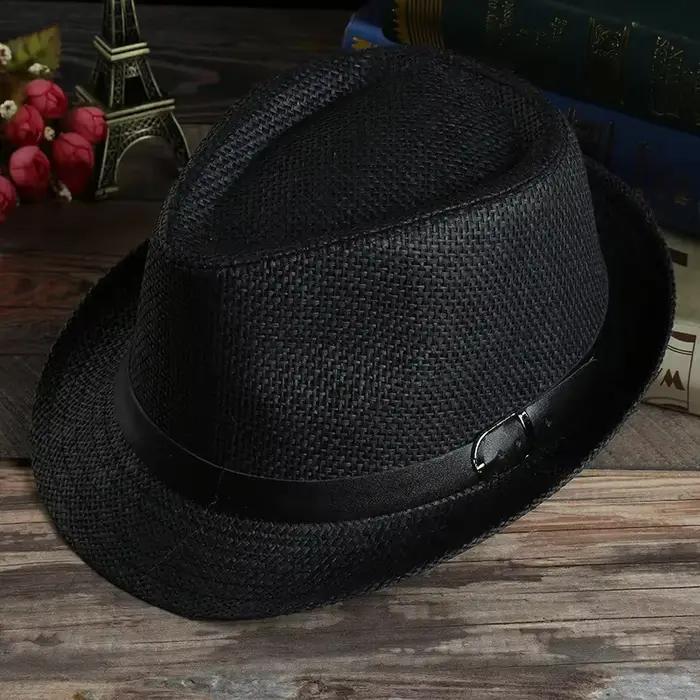 Gentleman Chapeau de soleil vacances hommes paille Cowboy été rétro Panama voyage
