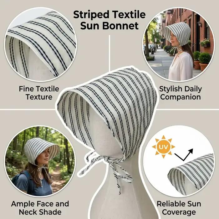Chapeau de soleil à large bord rayé pour femmes protection UV léger et pliable pour les vacances plage voyages en plein air