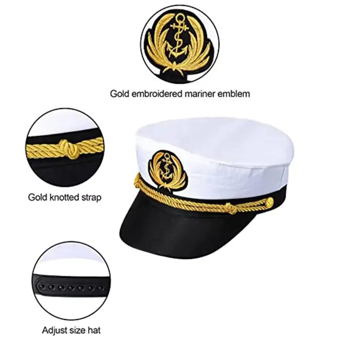 Chapeau de capitaine de yacht réglable pour hommes et femmes